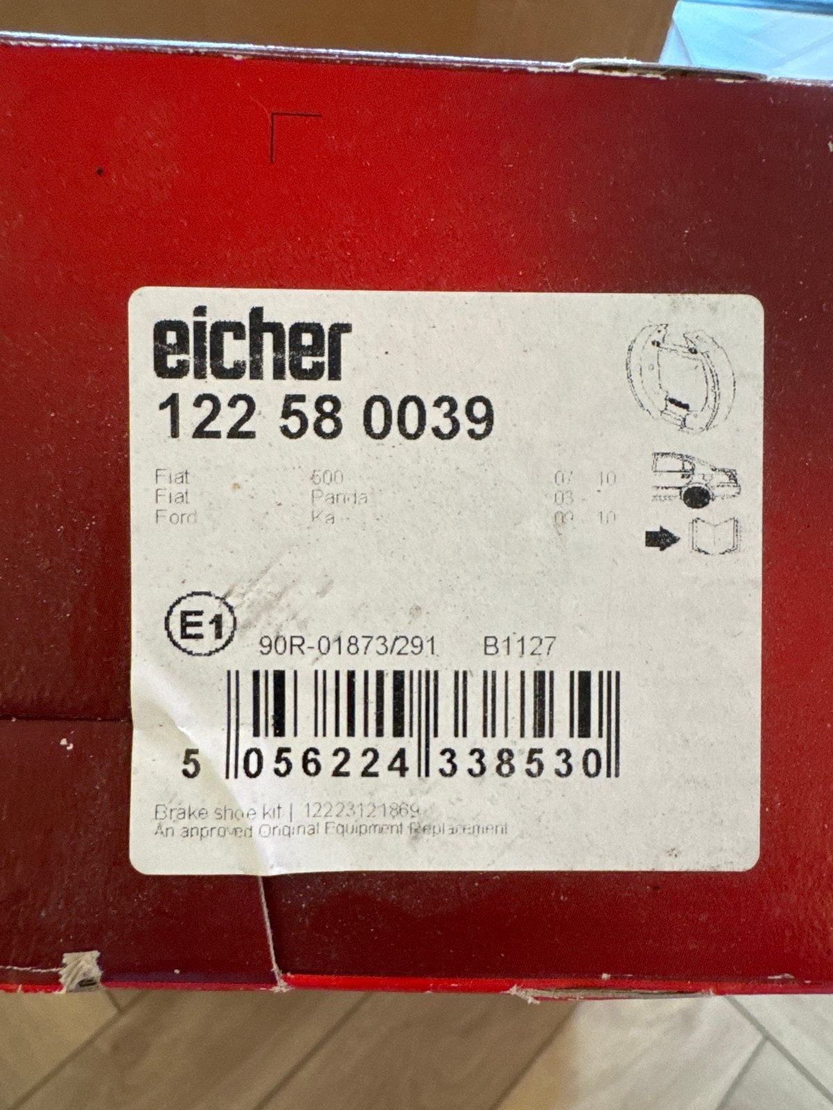 Eicher Remschoenset 122 58 0039 voor Fiat 500 Panda Ford Ka, Ophalen of Verzenden, Nieuw, Fiat