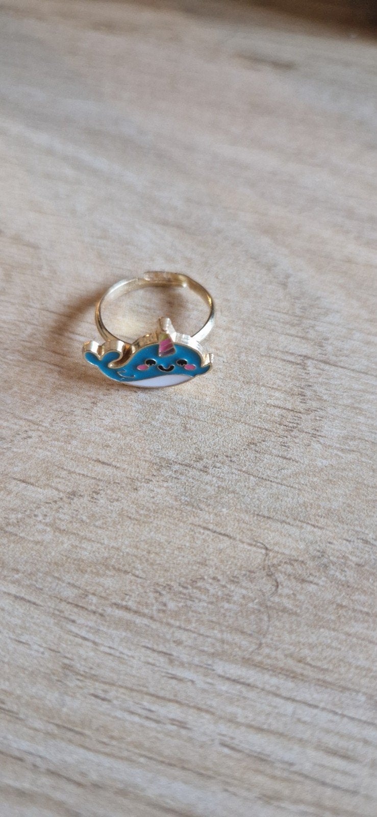 Leuke kinderring met narwal design, Ophalen of Verzenden