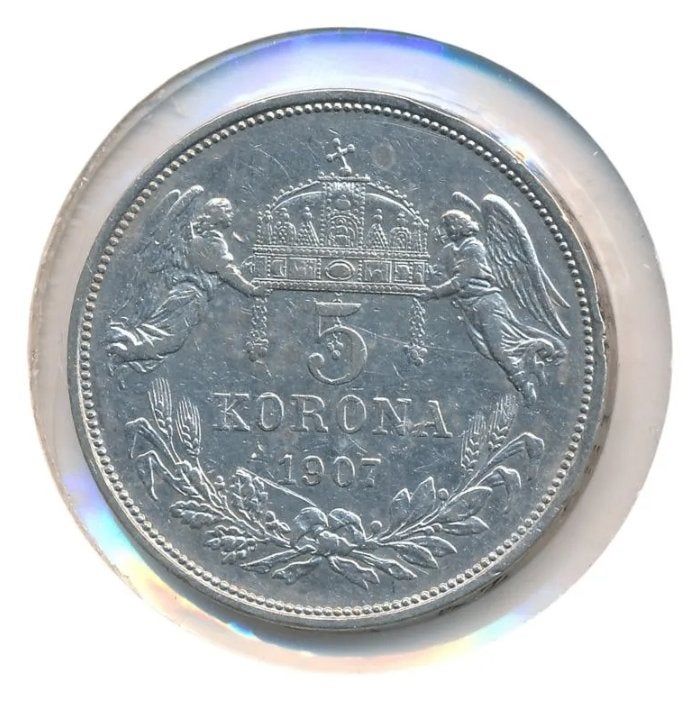Oostenrijk-Hongarije (H) 5 Korona 1907 K.B. (Zeer fraai)