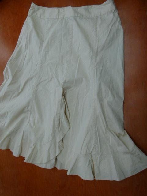 Creme wit rokje vintage HENNES maat 40 M halflang met split, Maat 38/40 (M), H&M, Wit, Ophalen of Verzenden