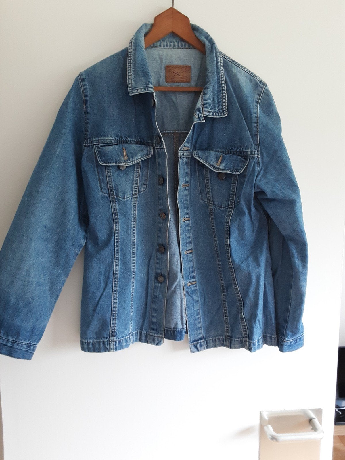 Vintage spijkerjasje, Ophalen of Verzenden, Zo goed als nieuw, Maat 38/40 (M), Blauw
