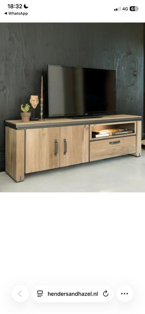 Henders & Hazel tv meubel ( 180 cm ), Huis en Inrichting, 150 tot 200 cm, Eikenhout, Ophalen of Verzenden, Zo goed als nieuw