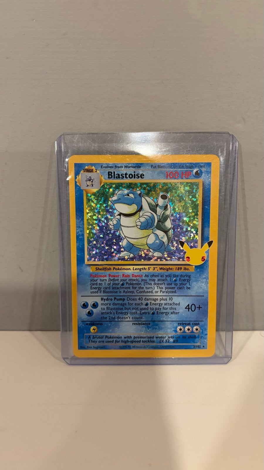 Blastoise (CEL BS 2) Celebrations Pokémon Kaart, Hobby en Vrije tijd, Ophalen of Verzenden, Zo goed als nieuw, Losse kaart, Foil