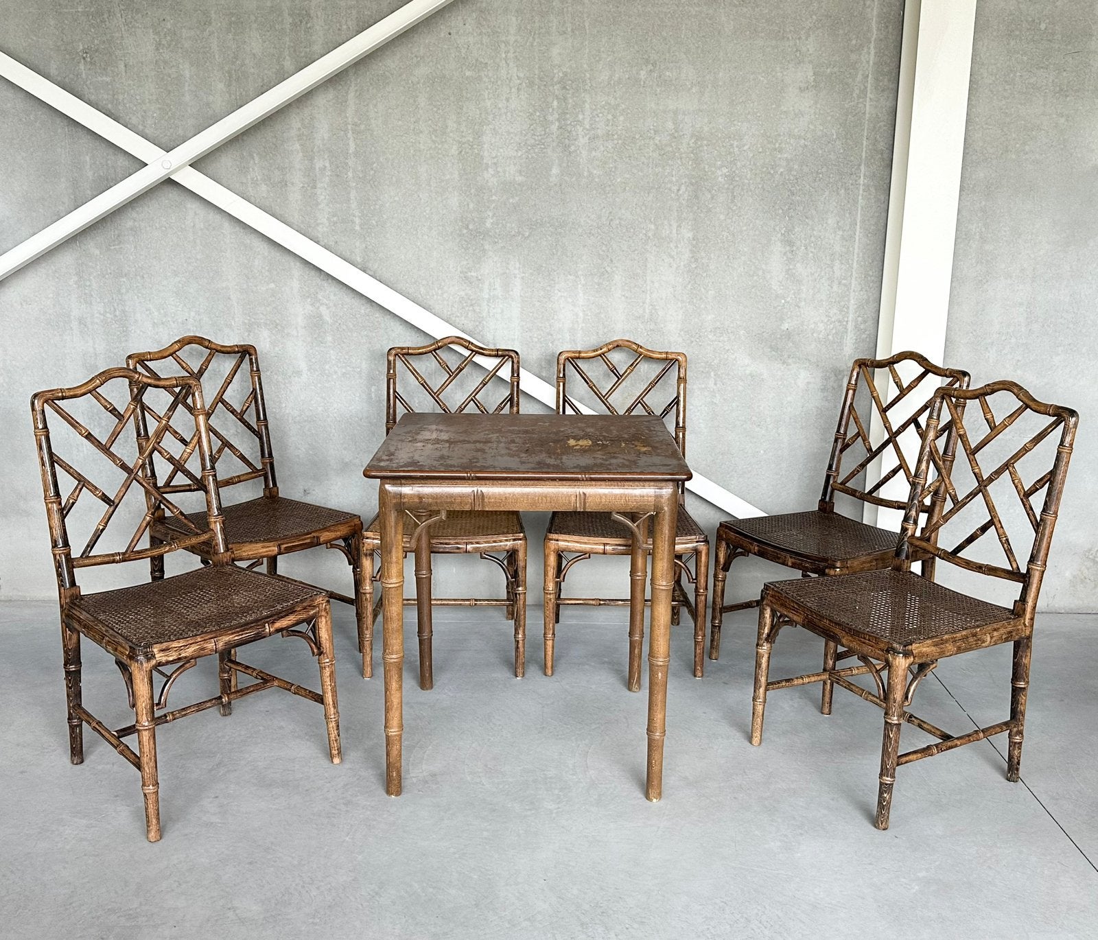 Vintage rotan eetkamerset 1980s, Ophalen