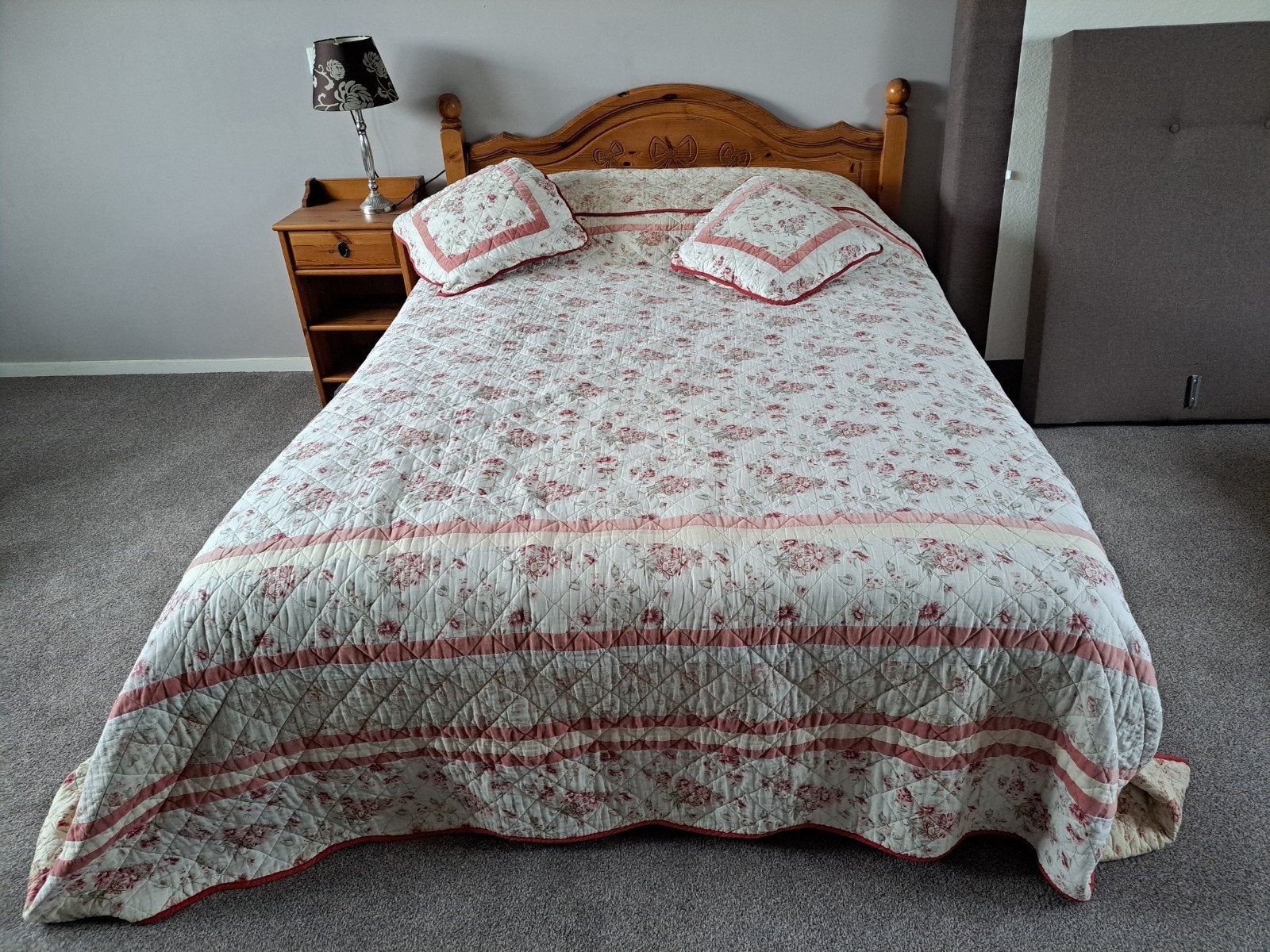Clayre & Eef sprei 300x260 cm met bloemenpatroon, Ophalen, Lits-jumeaux, Katoen, Zo goed als nieuw
