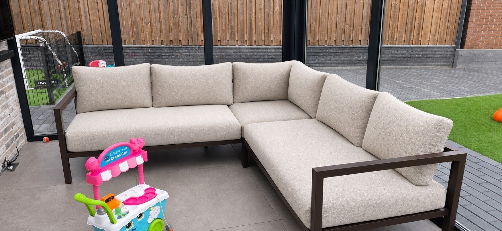 Loungeset Kate bruin metaal, Ophalen, Aluminium