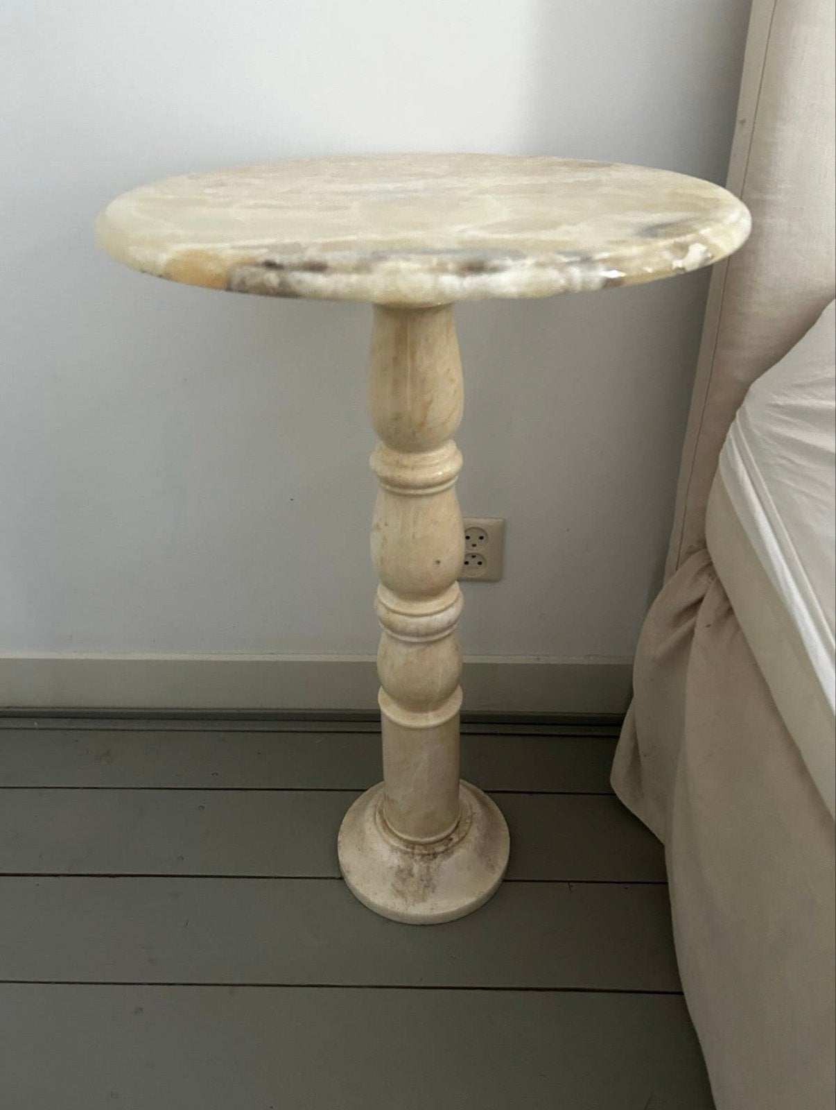 Marmeren bijzettafel, 80 cm hoog, Huis en Inrichting, Tafels | Bijzettafels, Ophalen, Overige materialen, Minder dan 55 cm, Gebruikt