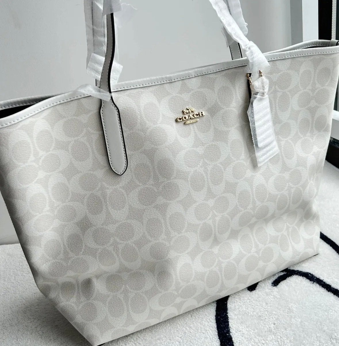Witte Coach tote city tas nieuw, Ophalen, Nieuw, Wit, Shopper