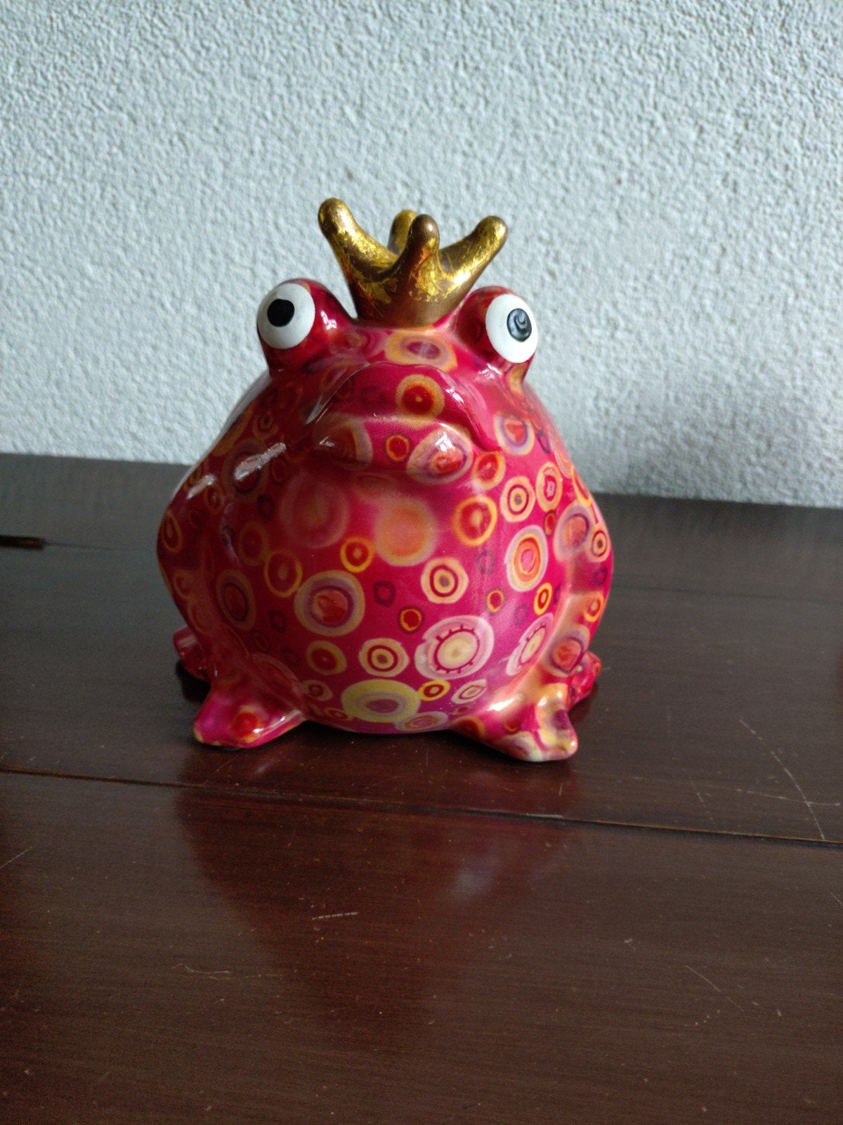 Pomme pidou spaarpot kikker met kroon, Ophalen of Verzenden, Gebruikt, Steen, Aardewerk of Keramiek, Dier