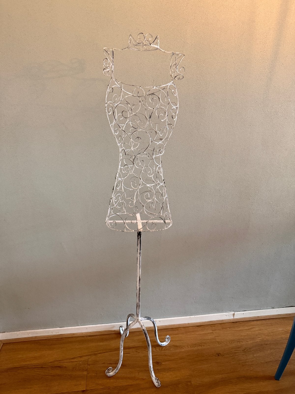 Decoratieve paspop van metaal, wit, Ophalen, Vintage, Gebruikt, Metaal