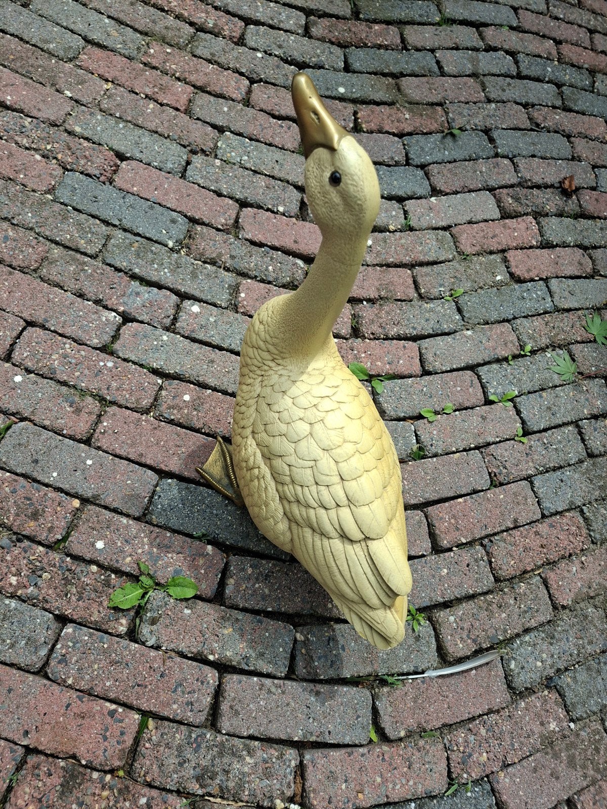 Vintage Italiaans gans beeld - Flli Malevolti - Messingstijl, Ophalen
