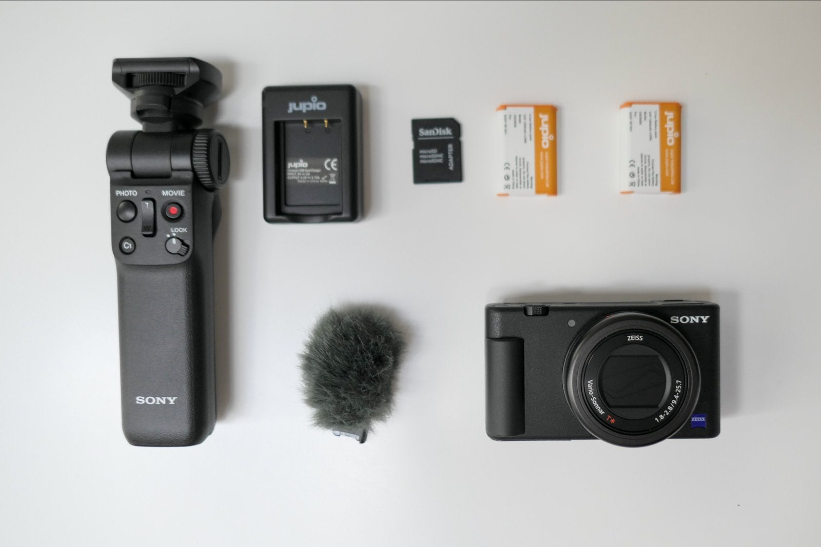 Sony ZV-1 Vlogcamera met Shooting Grip en accessoires, Audio, Tv en Foto, Beeldstabilisatie, Ophalen of Verzenden, Zo goed als nieuw