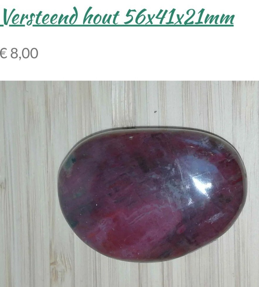 Versteend hout handsteen 56*41*21mm, Ophalen of Verzenden, Mineraal