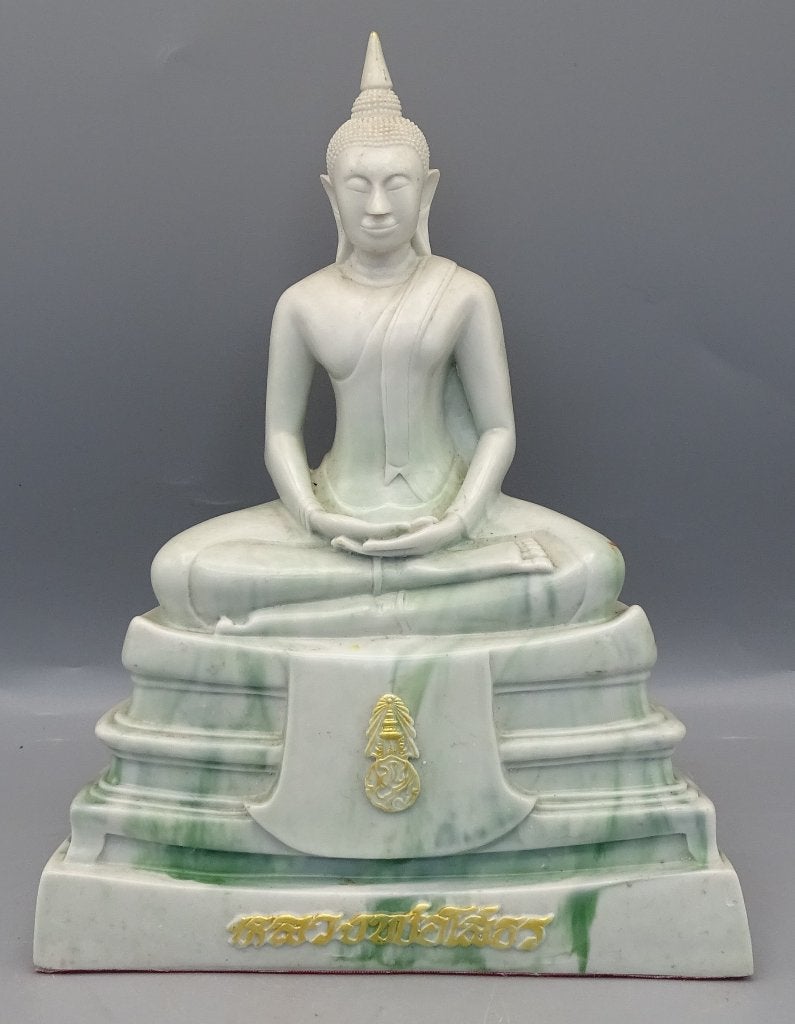 Luang Phor Sothon boeddha tempel beeld marmerlook 23,5 cm, Ophalen of Verzenden, Zo goed als nieuw, Nvt, Nvt