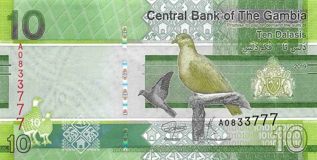 Gambia 10 Dalasis 2019 Unc pn 38a, Ophalen of Verzenden, Overige landen, Los biljet