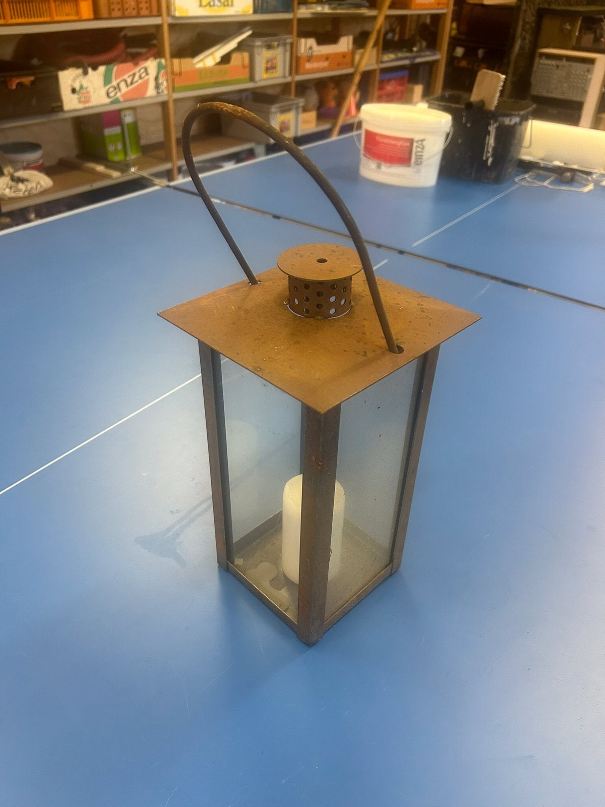 Vintage metalen lantaarn aan muurhanger, Ophalen