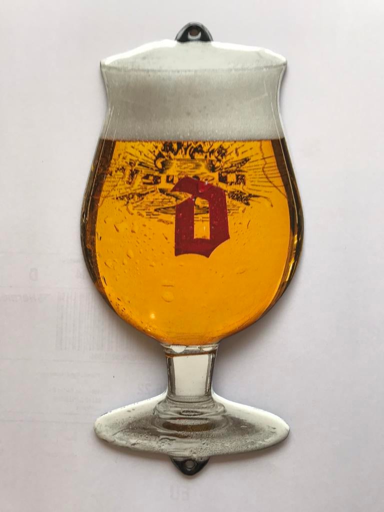 Duvel bier emaille bordje, Verzamelen, Biermerken, Ophalen of Verzenden, Gebruikt, Reclamebord, Plaat of Schild, Duvel