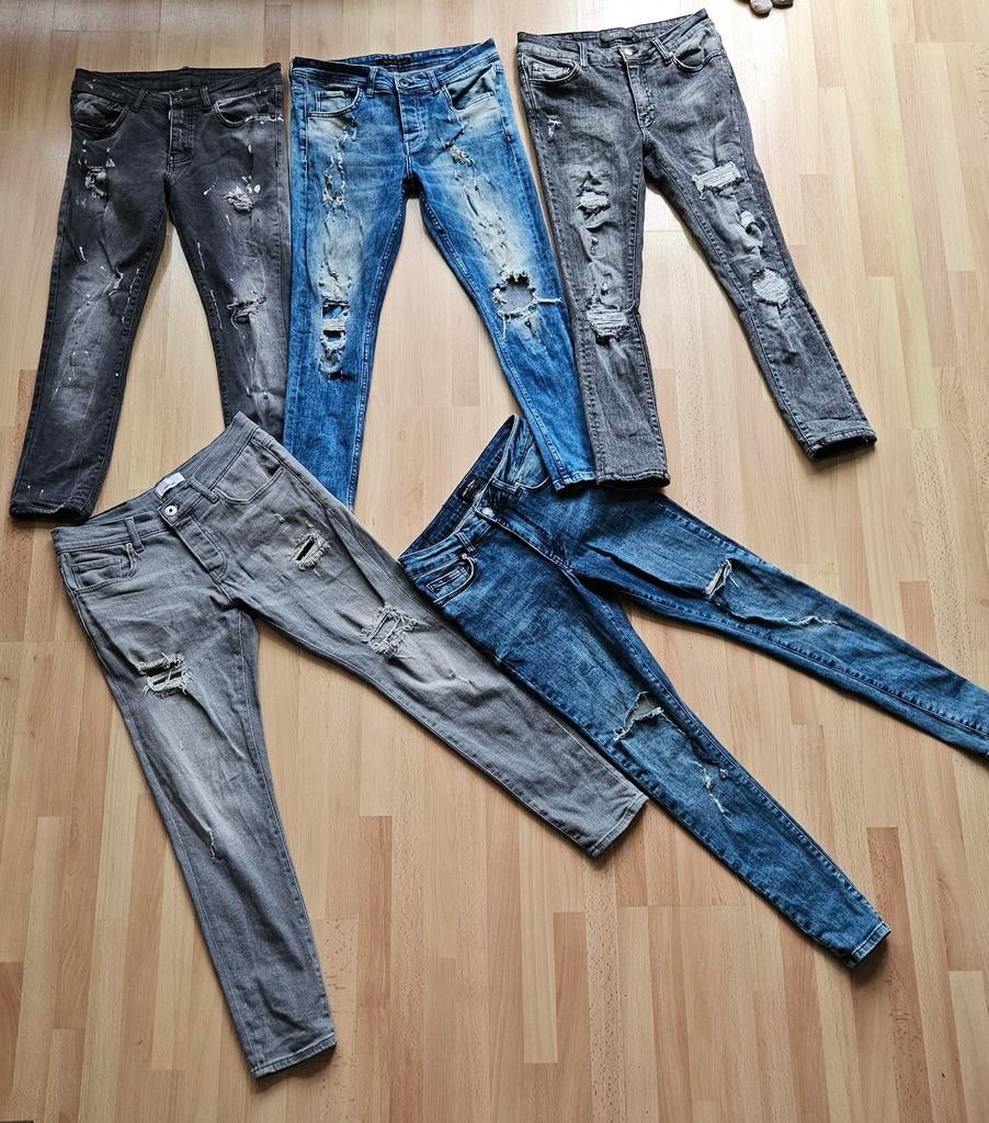 5 prachtige hippe, stoere jeans broeken, Ophalen of Verzenden, Gedragen, Blauw, W32 (confectie 46) of kleiner