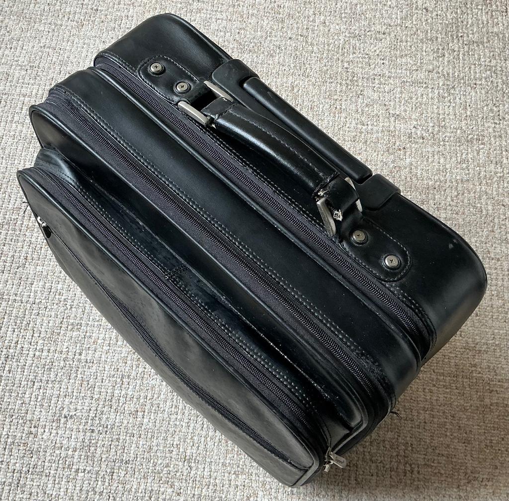 Vintage Claymore lederen trolley / reiskoffer / tas, Gebruikt, Ophalen of Verzenden, 35 tot 45 cm, Minder dan 50 cm