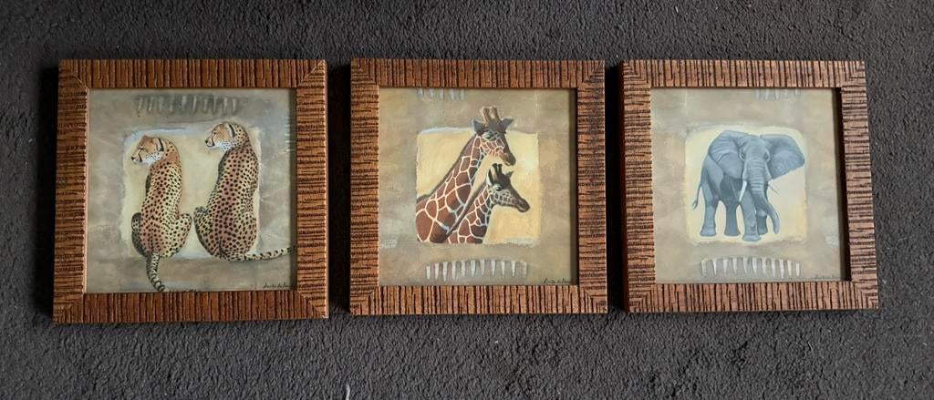 Drie kleine poster lijstjes met dieren, Ophalen
