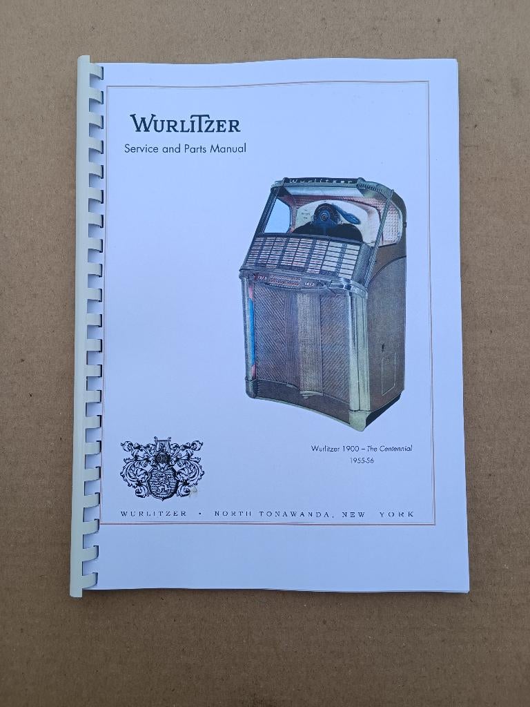 Service Manual: Wurlitzer 1900 (1956) jukebox Nieuw !!!, Verzamelen, Automaten | Jukeboxen, Ophalen of Verzenden, Nieuw, 1950 tot 1960