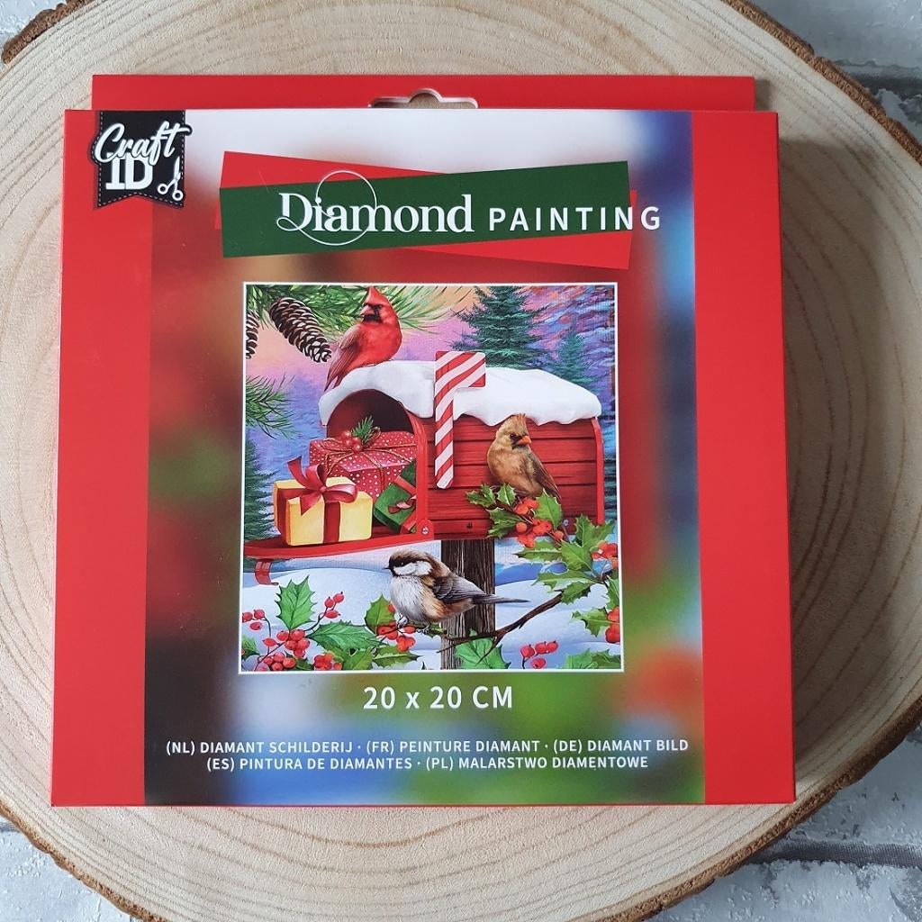Diamond painting kerst brievenbus 20x20cm Zelf maken DIY Kit, D, Verzenden, Nieuw, D