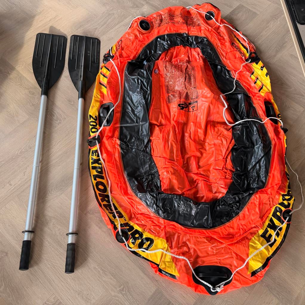 Intex Explorer Pro 200 opblaas boot / roeiboot + 2 peddels!, Ophalen of Verzenden, Gebruikt