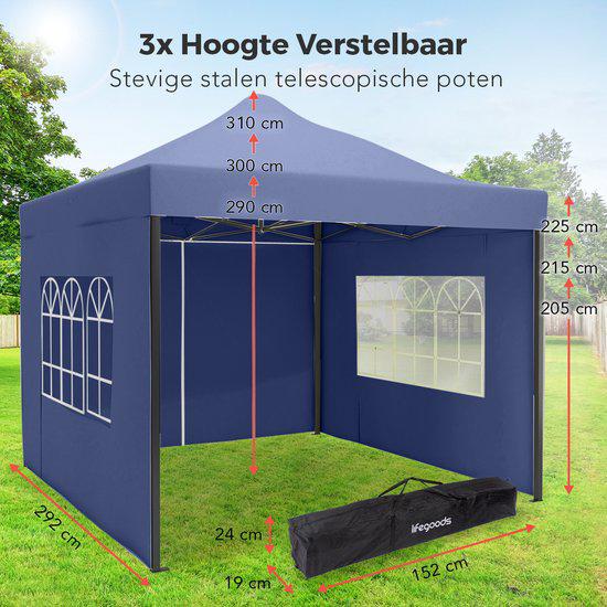 Easy-up partytent te huur!, Ophalen, Zo goed als nieuw, Minder dan 5 meter, Opvouwbaar