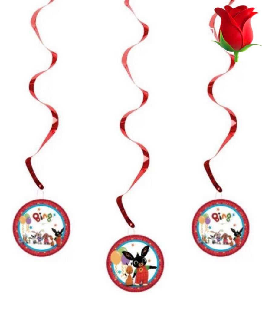 Bing swirl slingers, verticale slinger, draaislinger rood, Hobby en Vrije tijd, Feestartikelen, Verzenden, Nieuw, Versiering, Verjaardag