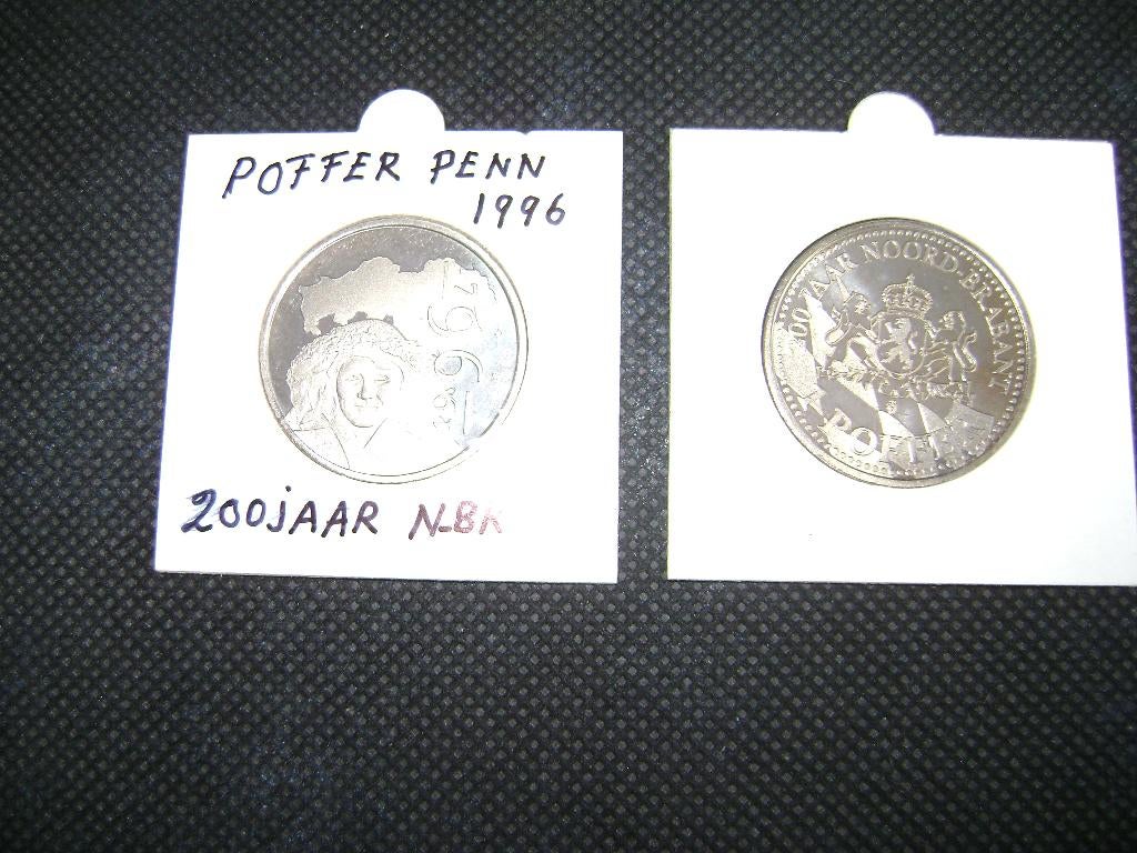 Poffer Penning uit 1996 i.v.m. 200 jaar Noord-Brabant, Postzegels en Munten, Penningen en Medailles, Ophalen of Verzenden, Overige materialen