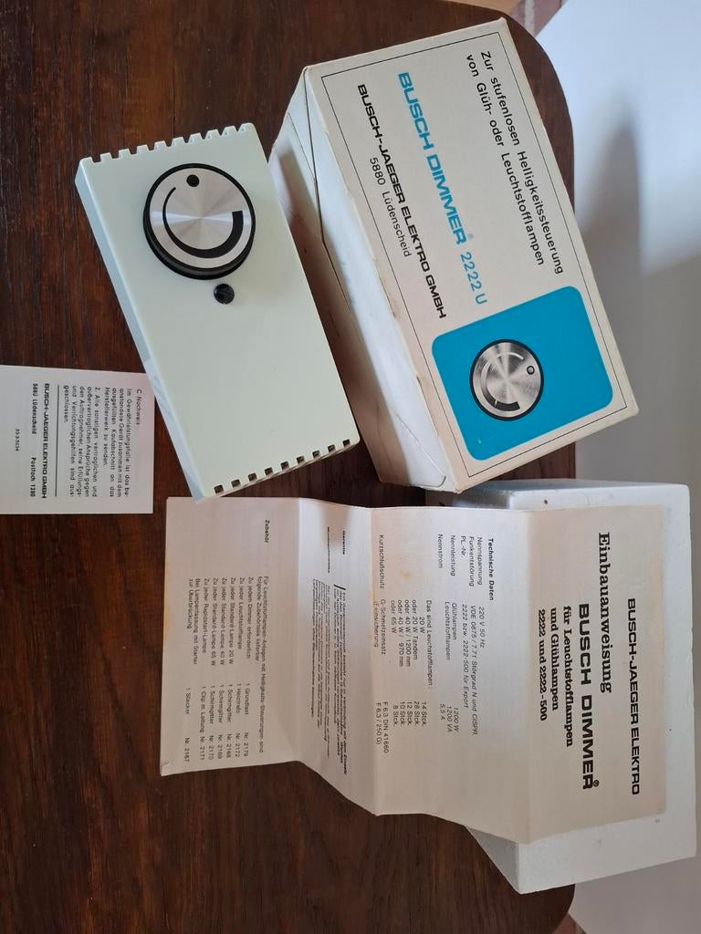 Busch-Jaeger Elektro  VINTAGE dimmer 2222u, Doe-het-zelf en Verbouw, Elektra en Kabels, Ophalen of Verzenden, Schakelaar
