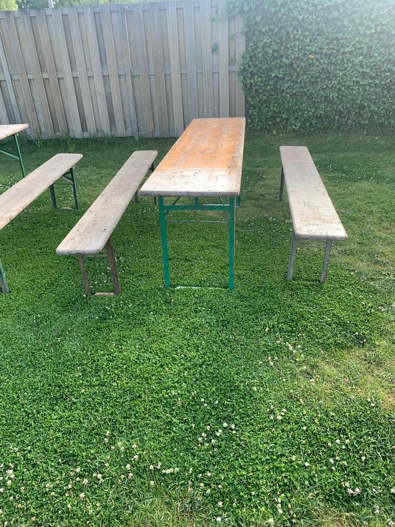 Biertafel set verhuur, Tuin en Terras, Picknicktafels, Ophalen of Verzenden, Zo goed als nieuw, Rechthoekig, Hout