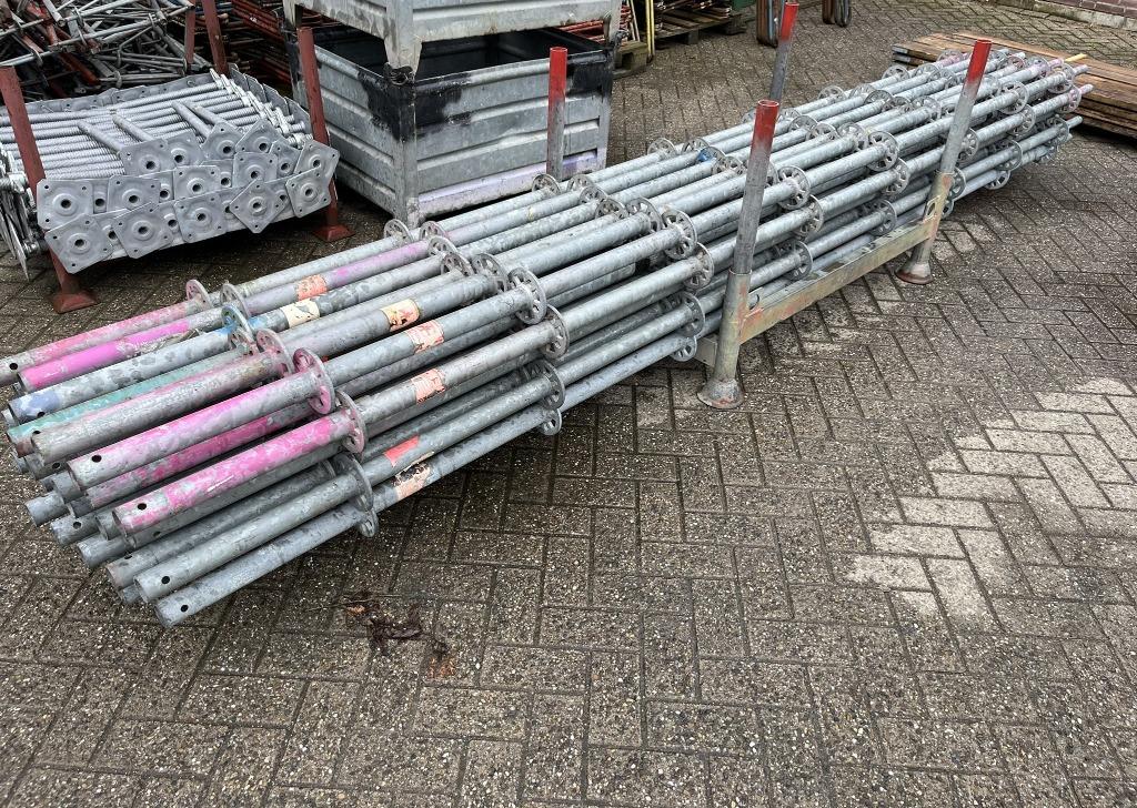 Layher AR staander/staanders 4.00M met pen rozet/ring 50, Doe-het-zelf en Verbouw, Steigers, Gebruikt, Gevelsteiger, 5 meter of hoger