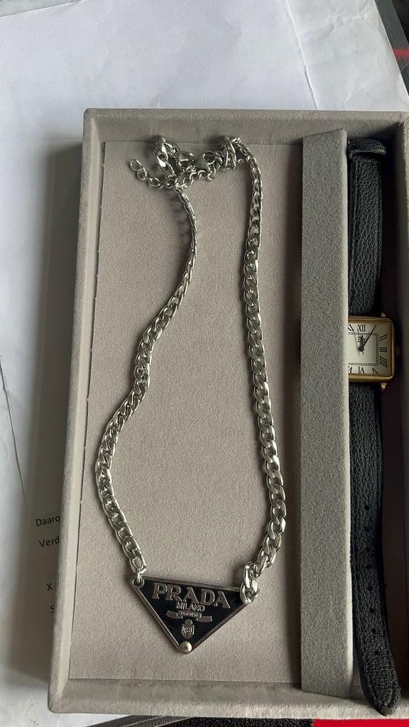 Prada ketting, Sieraden, Tassen en Uiterlijk, Kettingen, Verzenden, Nieuw, Zilver, Zilver
