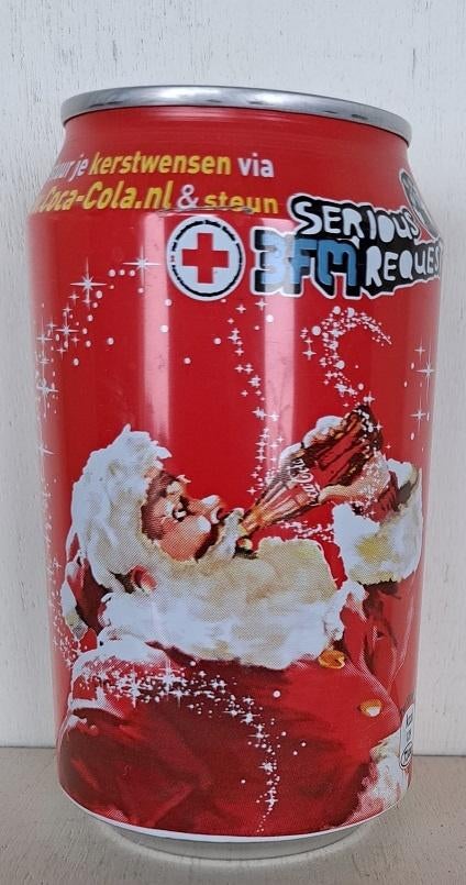 Coca-Cola Blik uit Nederland: Kerst + Serious Request 2010, Verzamelen, Merken en Reclamevoorwerpen, Gebruikt, Verpakking, Ophalen of Verzenden