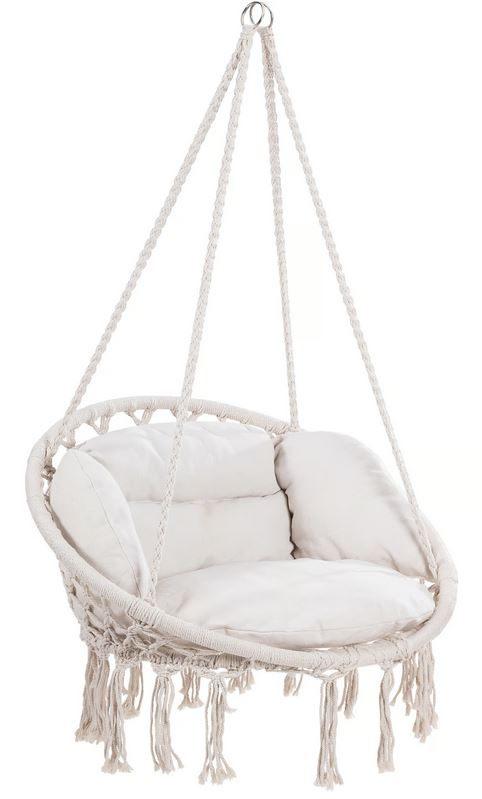 Hangstoel swing crème 80x60x140cm GRATIS BEZORGD!, Huis en Inrichting, Stoelen, Overige kleuren, Verzenden, Overige materialen