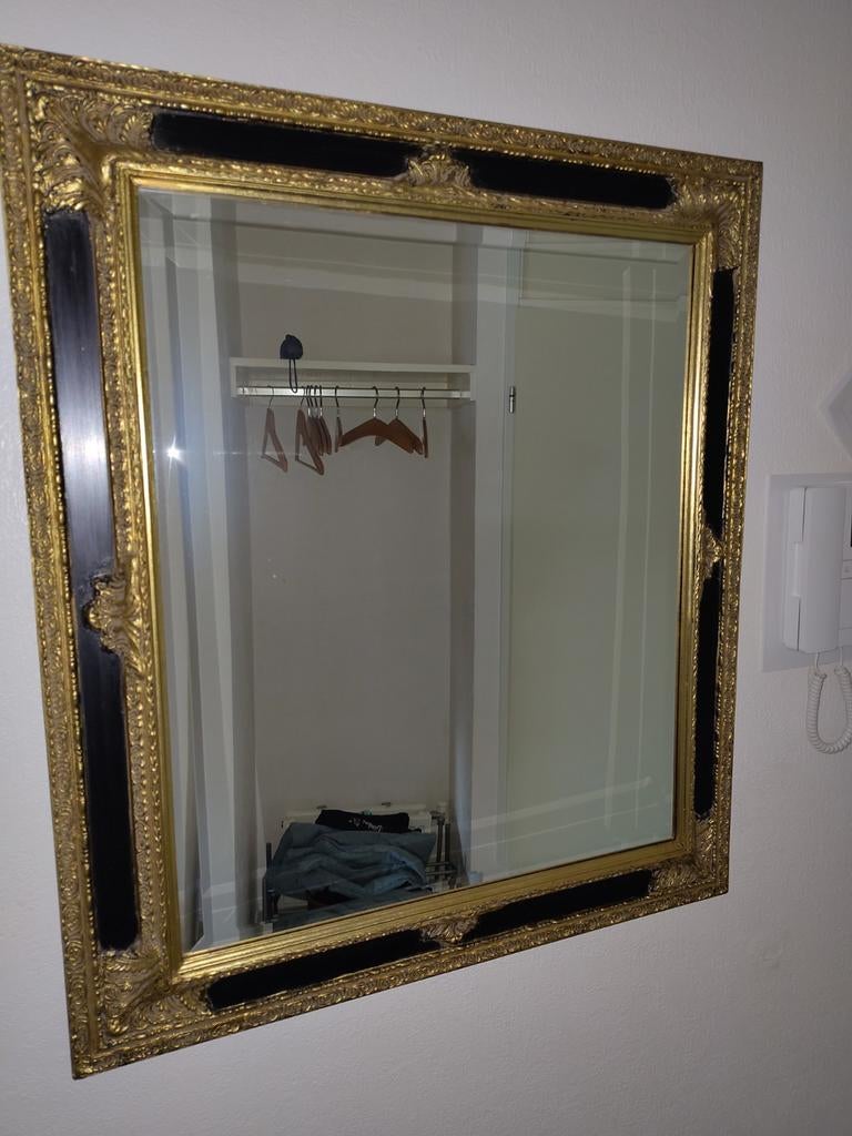 Vintage Baroque Spiegel met zeer fraai gedecoreerde Lijst, Ophalen, Zo goed als nieuw, Minder dan 100 cm, Rechthoekig