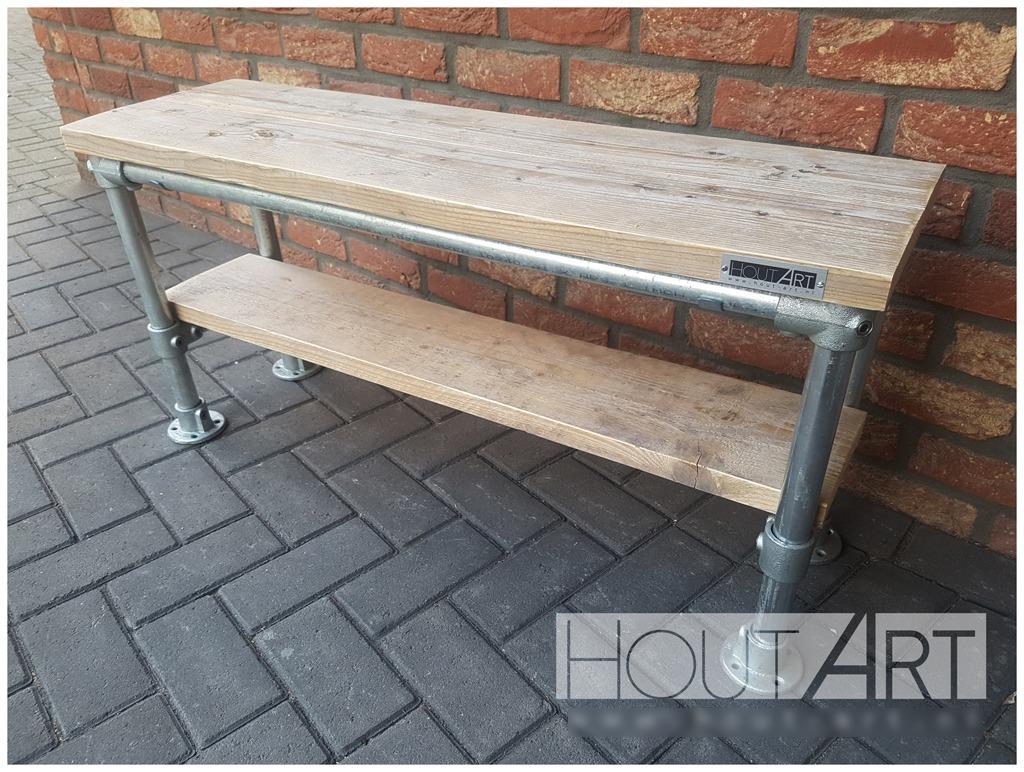 Schoenenkast steigerbuis met steigerhout, Info@hout-art.nl, Nieuw, Ophalen of Verzenden, Hoeves 3