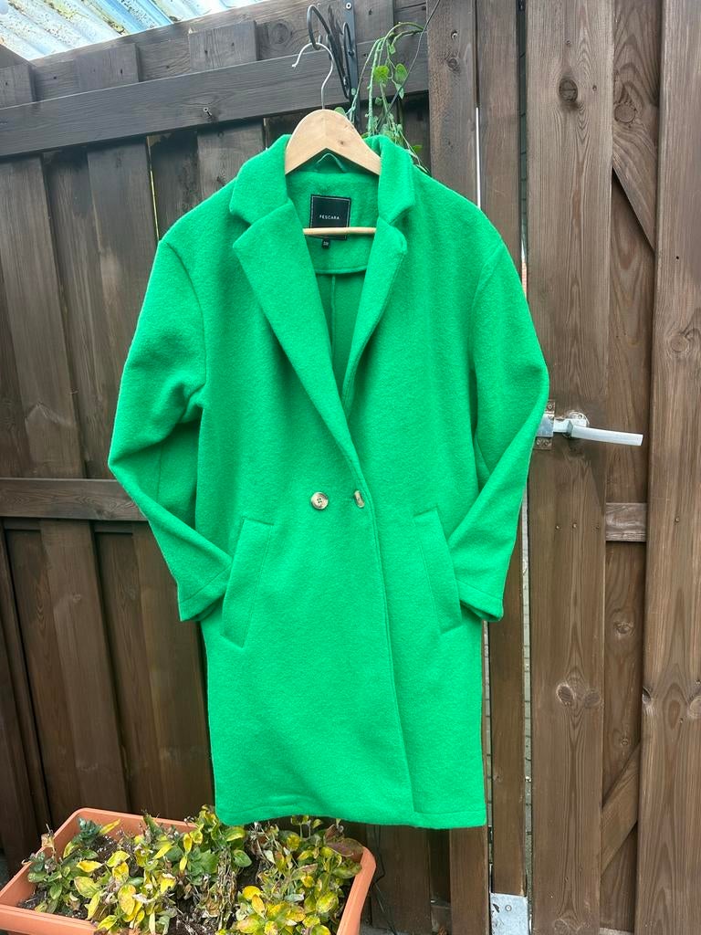 Groene jas van pescara - Maat 40 42, Kleding | Dames, Ophalen of Verzenden, Zo goed als nieuw, Maat 38/40 (M), Groen