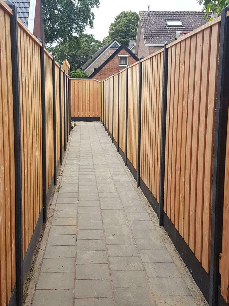 Woodworkzwolle betonschutting overkapping tuinhuis, Tuin en Terras, Schuttingen, Ophalen, 1 tot 2 meter, 6 meter of meer, Nieuw