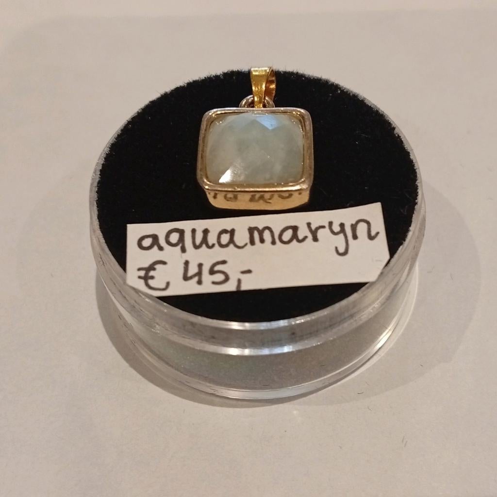 Aquamarijn hanger, Sieraden, Tassen en Uiterlijk, N, G, Ophalen of Verzenden, H