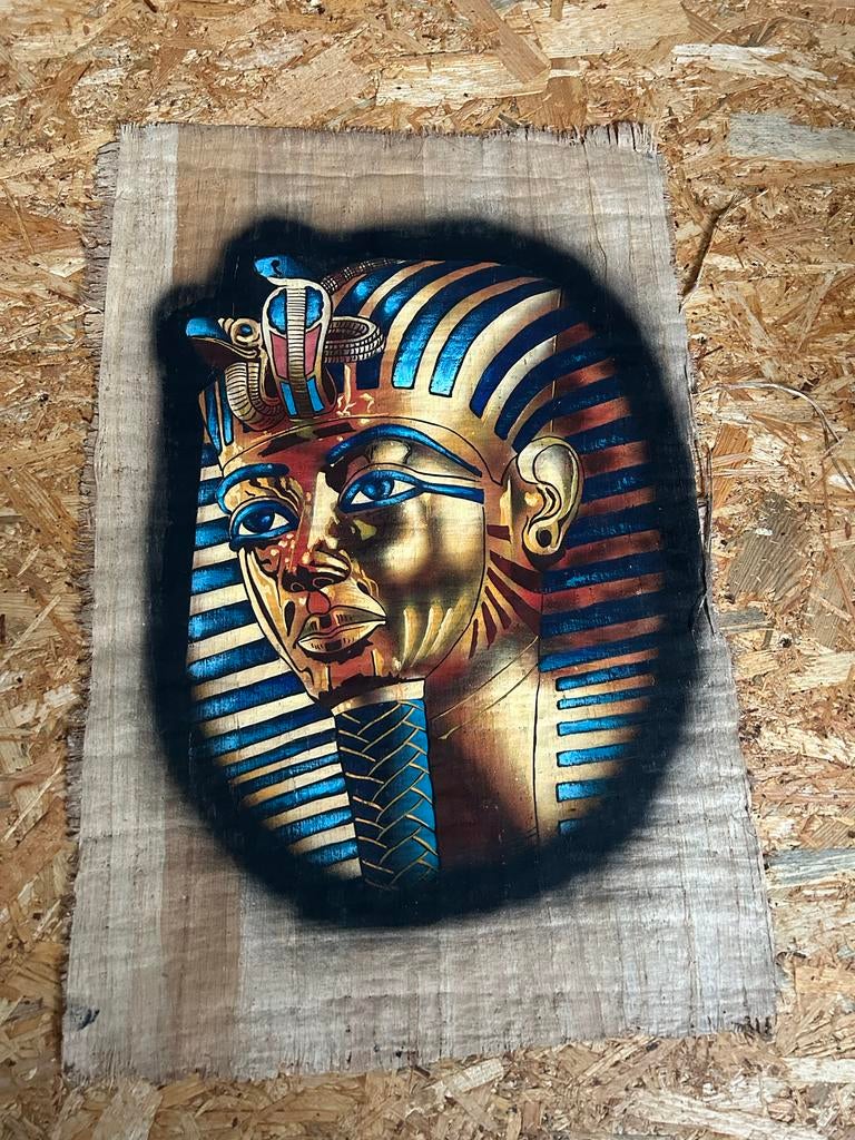 Toetanchamon dodenmasker papyrus schilderij, Ophalen of Verzenden