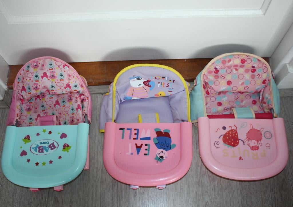 3 verschillende nog bijna nieuwe tafel eetspoeltjes babyborn, Ophalen of Verzenden, Zo goed als nieuw, Babypop