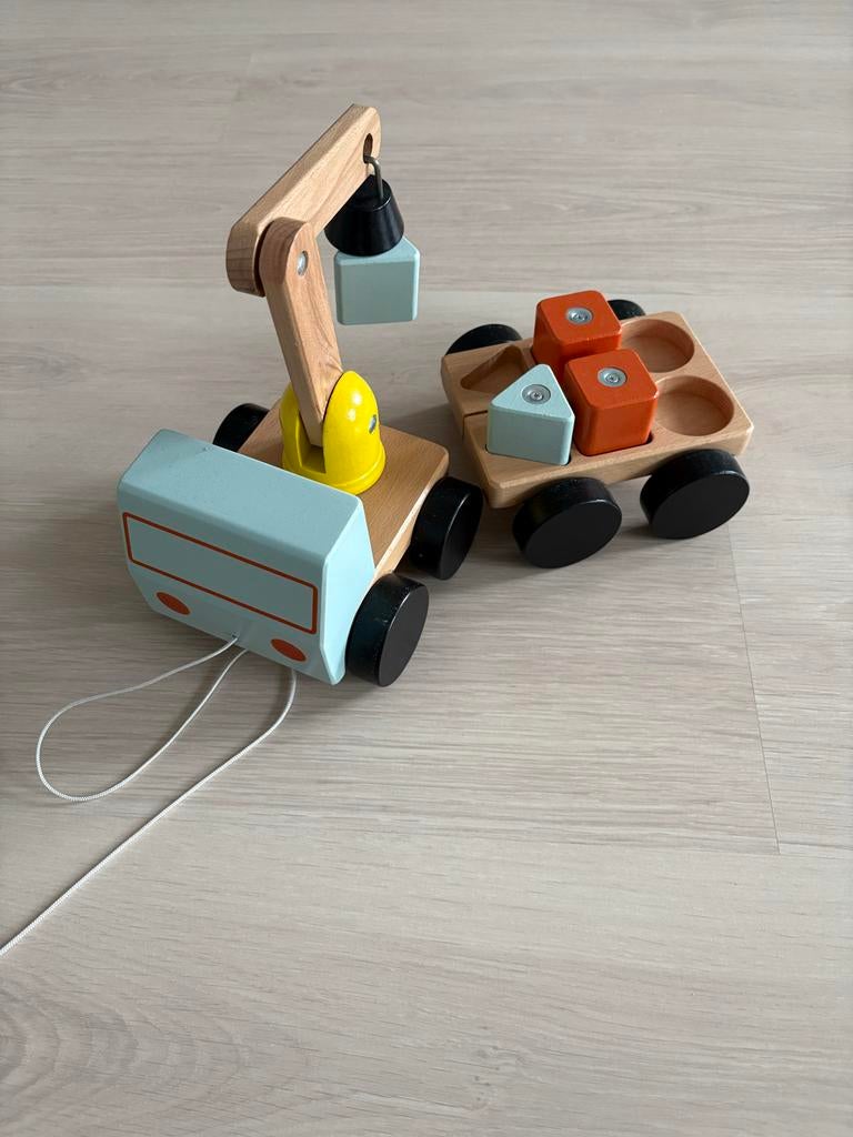 IKEA UPPSTÅ Trekauto met blokken (mist rondjes), Kinderen en Baby's, Speelgoed | Houten speelgoed, Ophalen, Gebruikt, Duw- of Trekspeelgoed