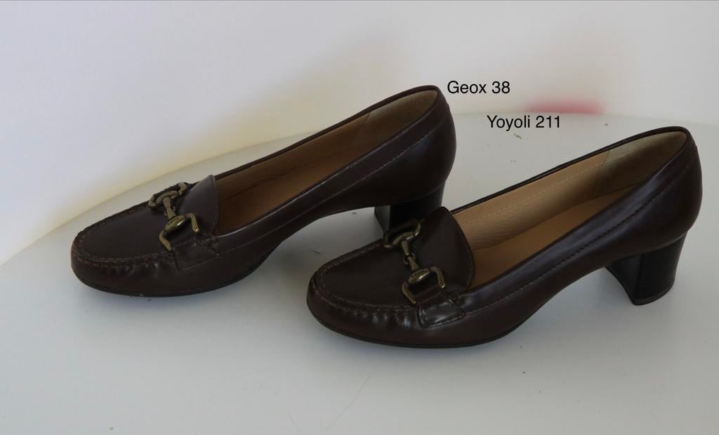 211) Geox  Loafers met hak - Maat 38, Pumps, Bruin, Ophalen of Verzenden, Zo goed als nieuw