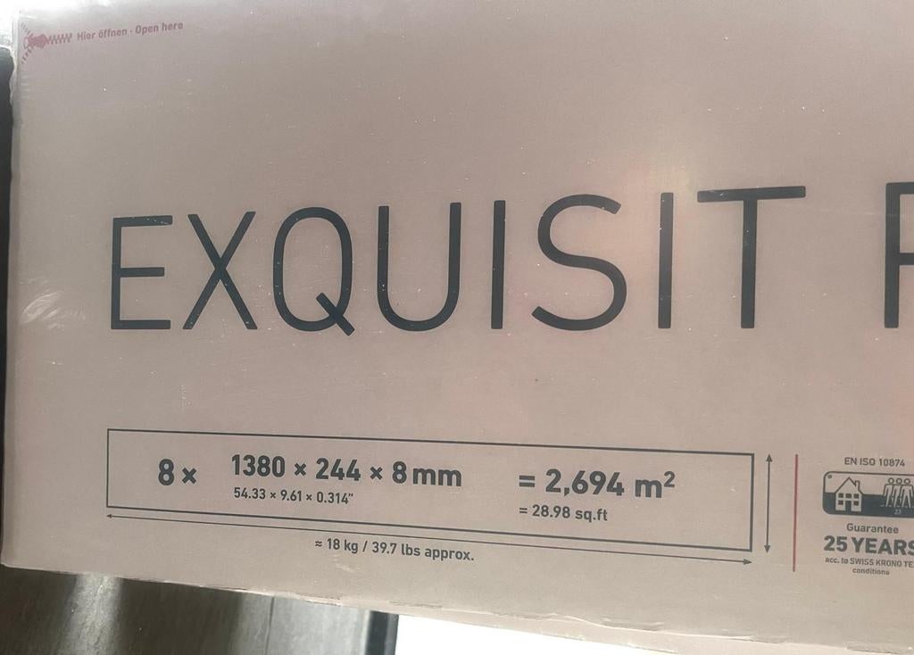 Kronotex exquisit 8.0 laminaat, Doe-het-zelf en Verbouw, Vloerdelen en Plavuizen, Ophalen, 50 tot 150 cm, Nieuw, 5 tot 10 m²