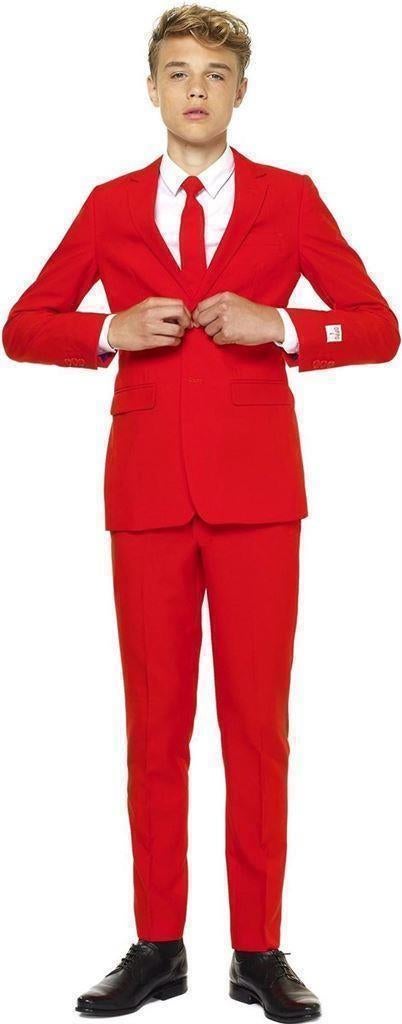 OppoSuits Kostuums - Red Devil Maat 134/140, Ophalen of Verzenden, Nieuw, Jongen, Setje