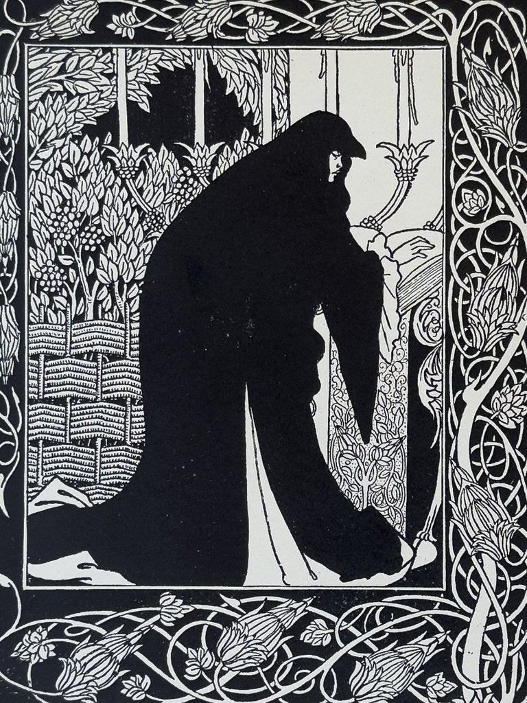 Aubrey Beardsley - Queen Guenever (Arthur) - Originele print, 40 cm, Verzenden, Overige technieken, Origineel