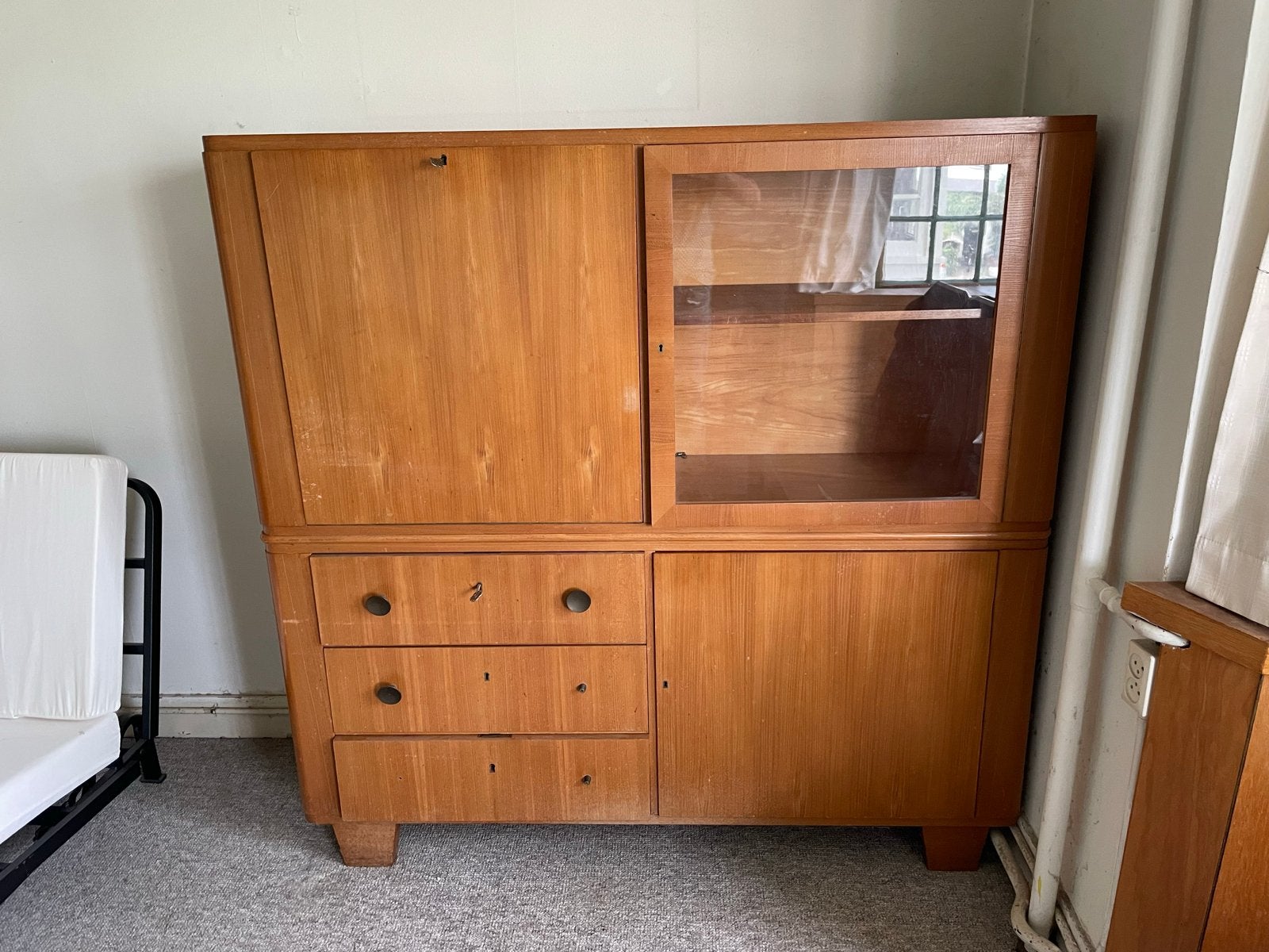 Vintage secretaire/bureaukast met lades, Antiek en Kunst, Ophalen