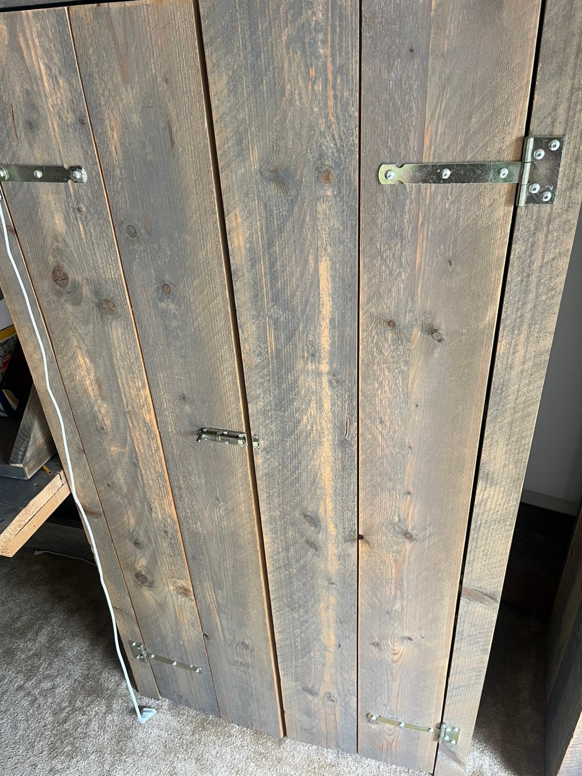 Hoogslaper met bureau en kasten massief hout op maat gemaakt, Ophalen, Eenpersoons, Zo goed als nieuw, 200 cm